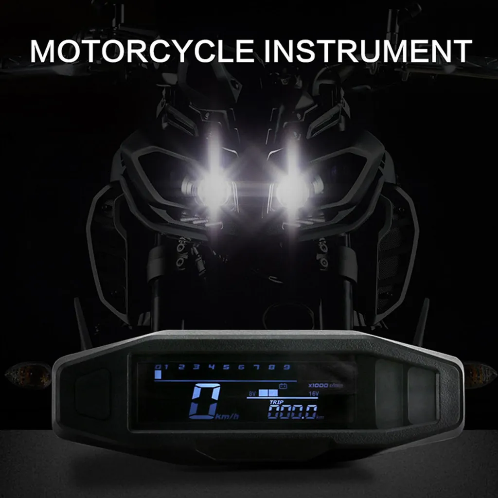 Compteur numérique moto 12000 tr/min écran LCD 199 km/h universel