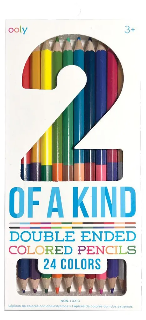 Crayons de Couleur 2 en 1 Ooly - Set de 12 Pièces Offrant 24 Tons Uniques