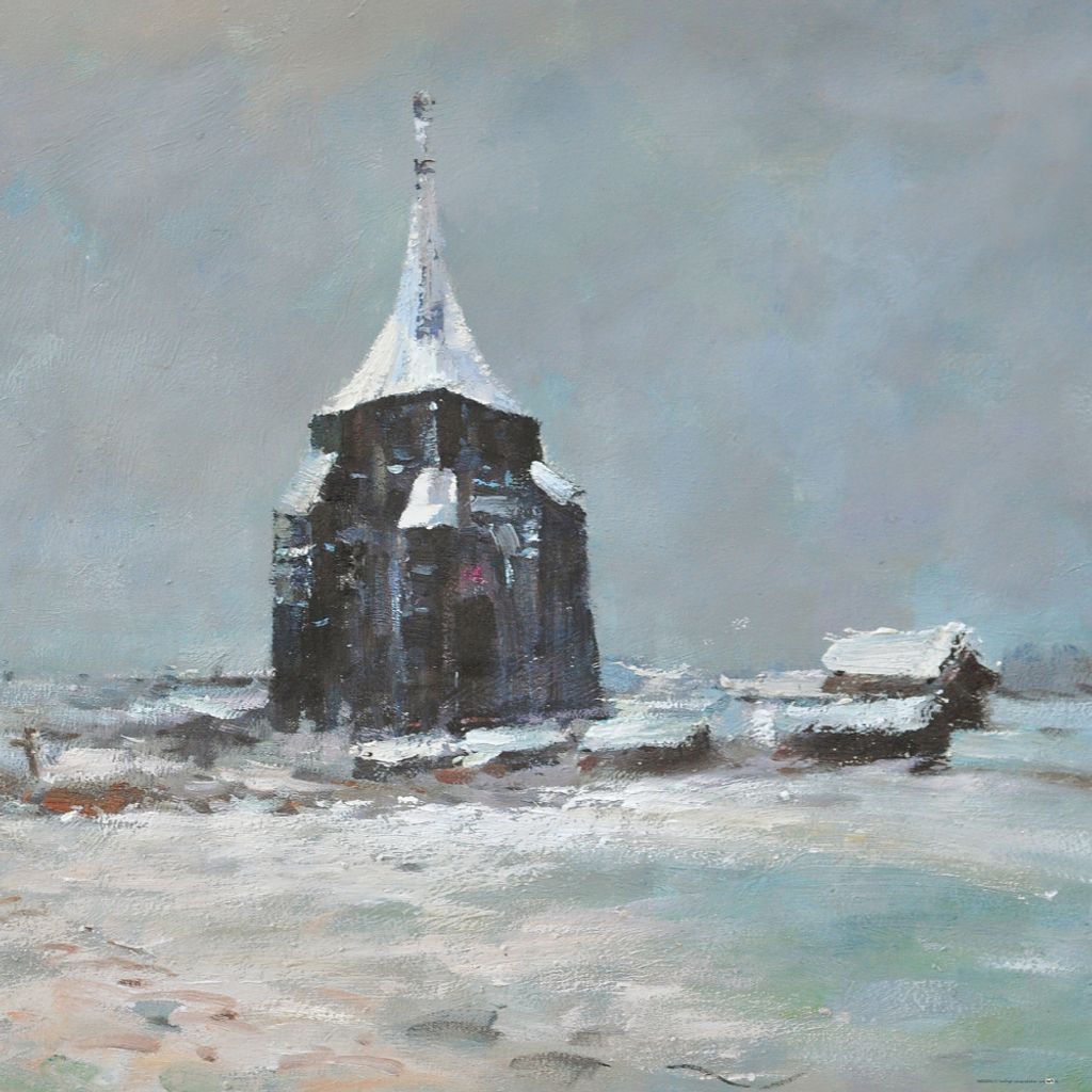 Vincent Van Gogh Kunstdruck Bild - Der Alte Friedhofsturm In Nuenen Im Schnee, 1885 (70 x 70 cm)
