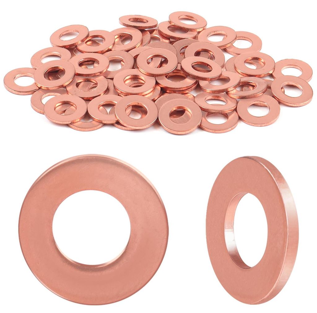 50 Kupferdichtringe M5*9*1mm, Flachringe, Dichtring für Ölablassschraube, Kupferringe, Kupferdichtung für Schrauben