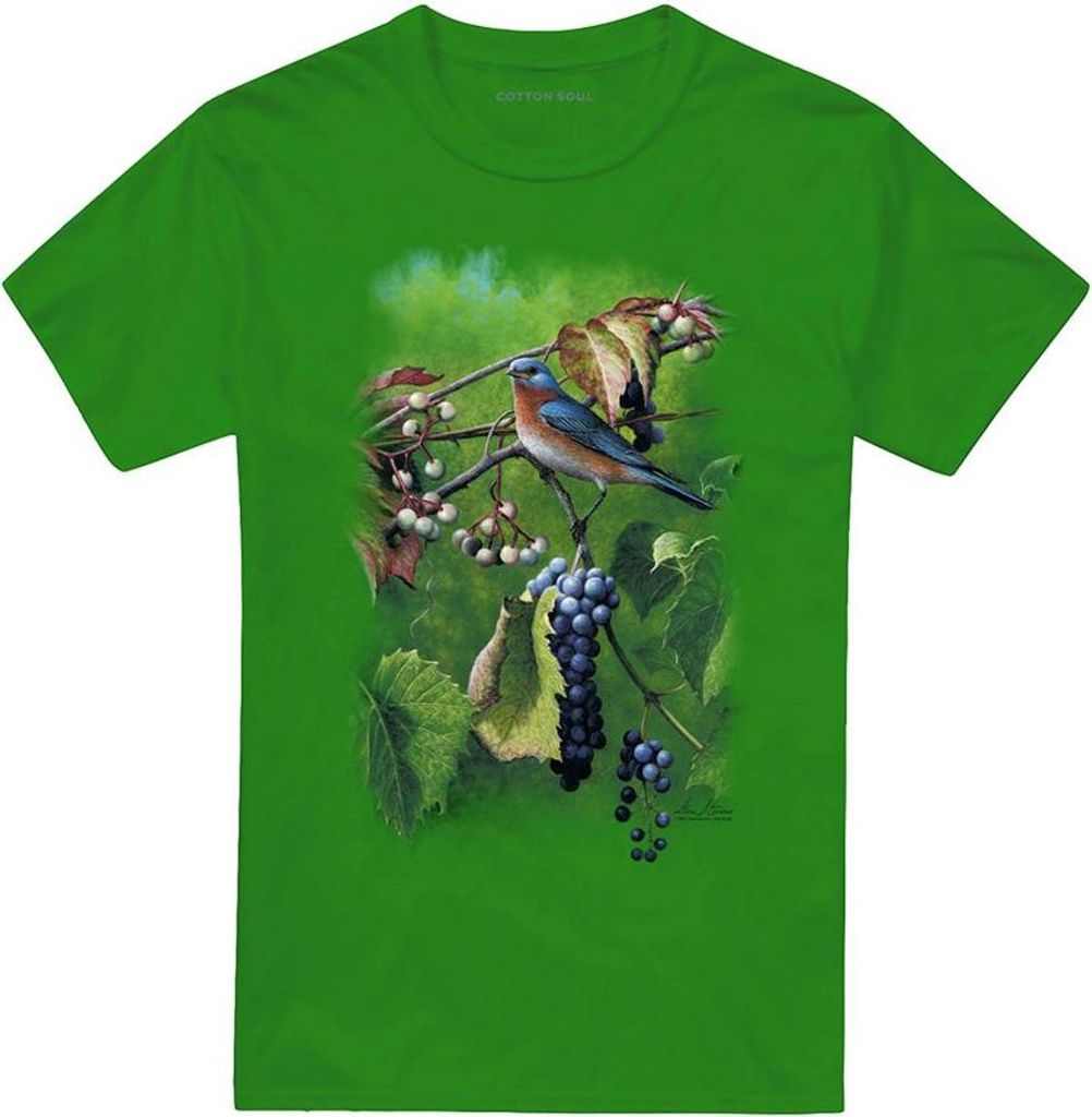 Wildlife - "Summertime Eastern Bluebird" T-Shirt für Herren/Damen Uni TV29104 (L) (Irisches Grün)