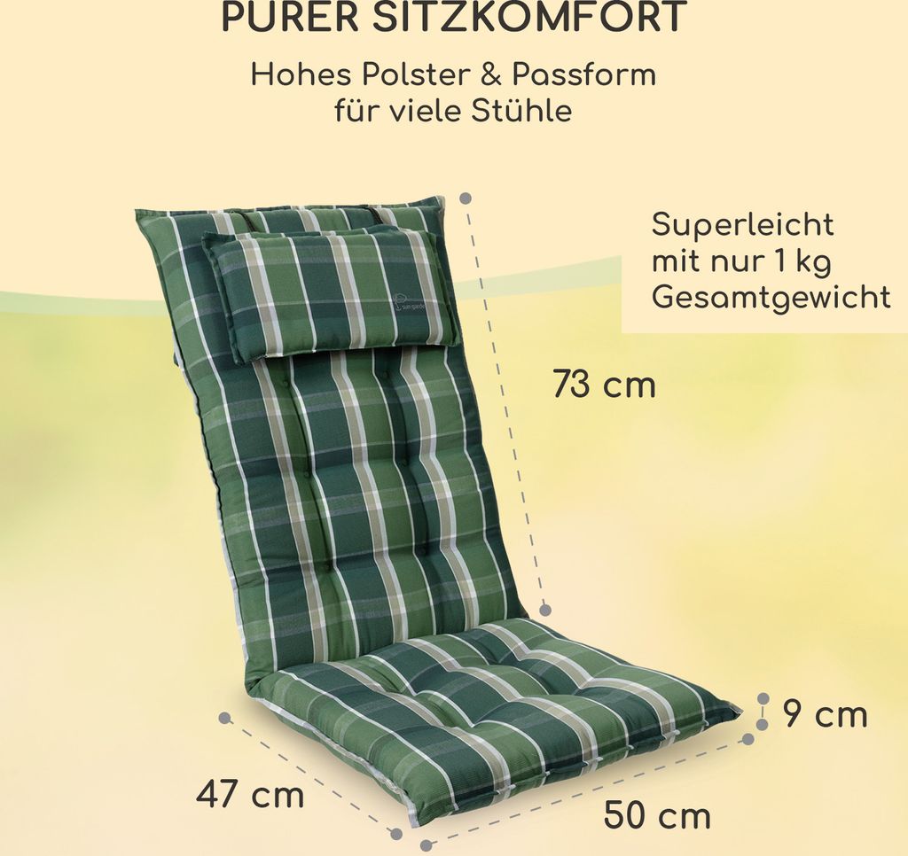 Homeoutfit24 Sylt Gartenstuhlauflagen Hochlehner, 1er Set,  Produktbild 5