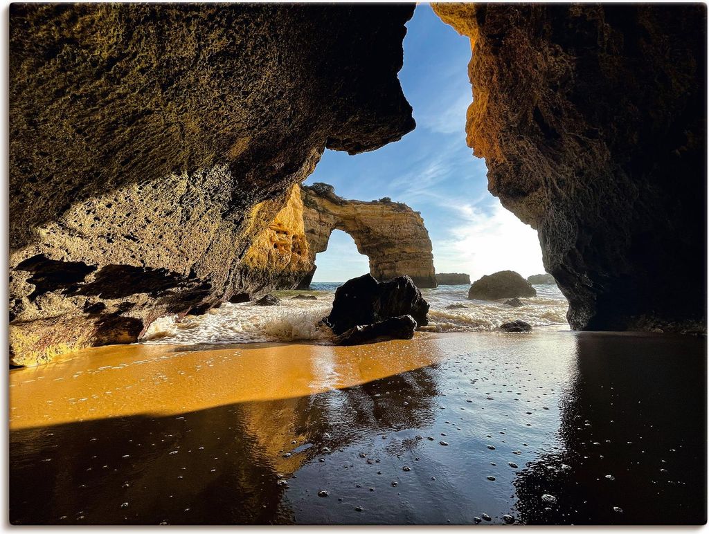 ARTland Leinwandbild Höhlen der Algarve in Portugal Größe: 80x60 cm