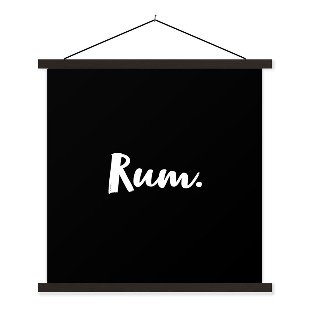 MuchoWow Textilposter Rum - Getränk - Text - Zitate - Alkohol 40x40 cm mit schwarzem Rahmen - Fotos