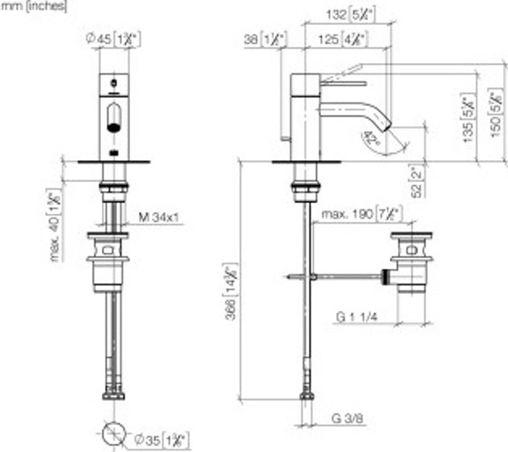 Dornbracht 33501662-42 META SLIM WT-EHM mit Ablaufgarnitur