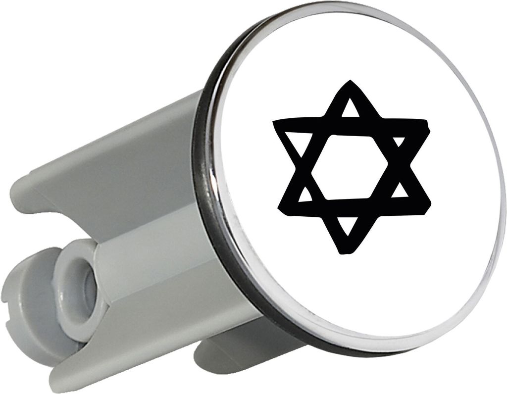 Huuraa Waschbeckenstöpsel Davidstern Judentum 4cm höhenverstellbar Abflussstopfen Geschenkidee