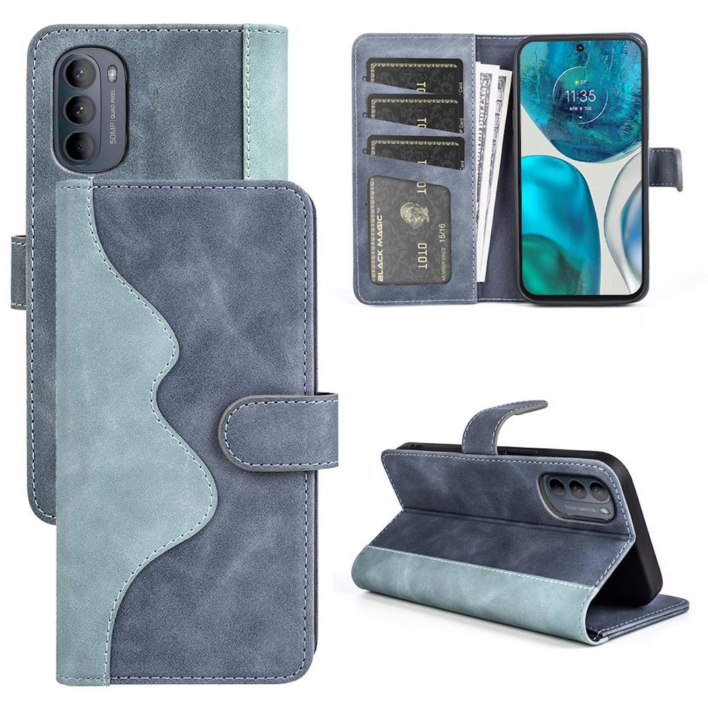 Voor Motorola Moto G52 4G: Design telefoonhoesje, blauw, Productafbeelding 