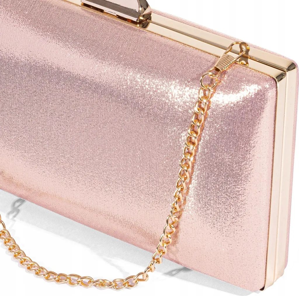 Sac à Main Embrayage avec Chaîne Finition Luxe - Modèle Boîte Rigide - 5