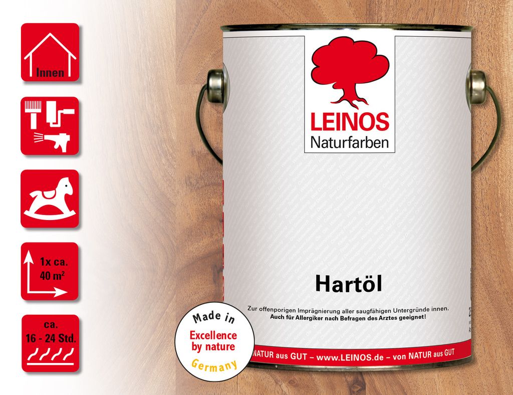LEINOS Hartöl Farblos 2,5 l – Hartöl für Holz innen, Produktbild 