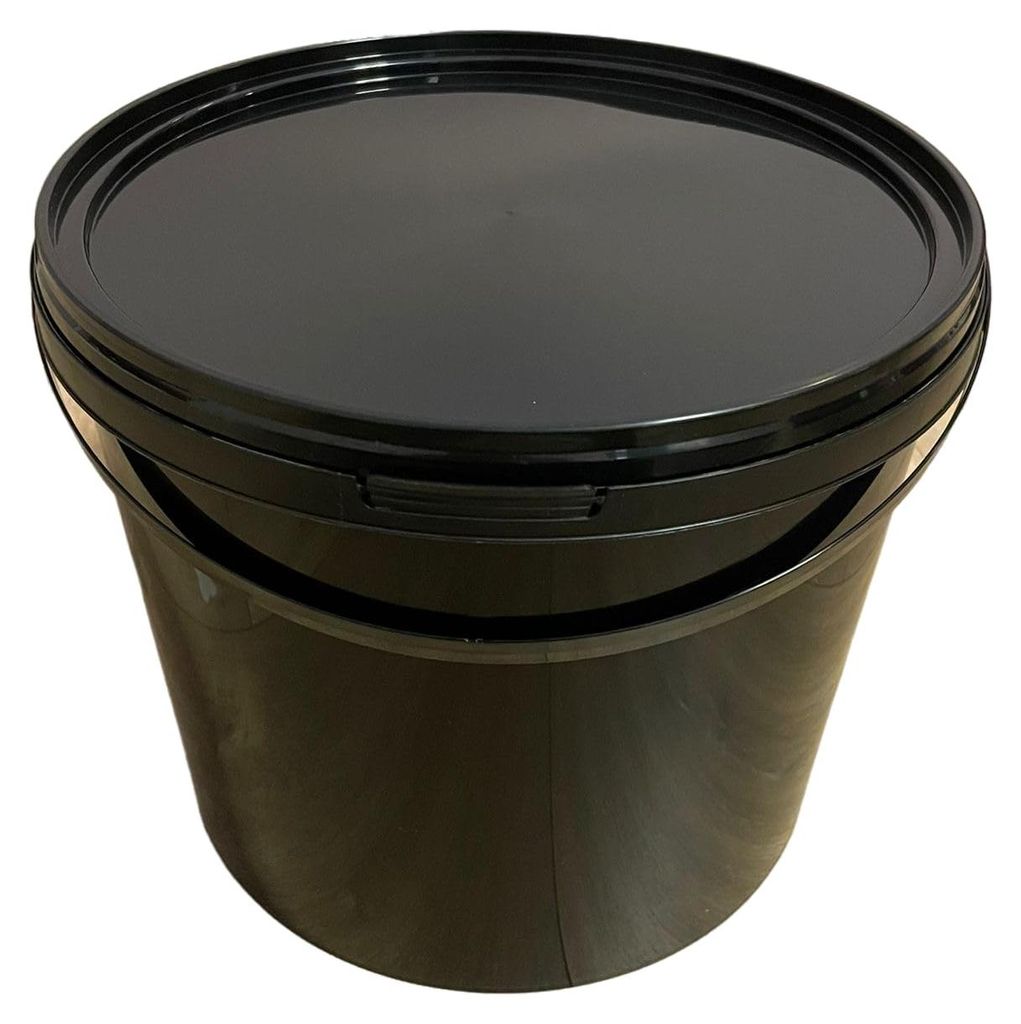 SILPLAST Eimer mit Deckel 5L x 1 Kunststoffeimer 5 Liter lebensmittelecht stapelbar Plastikeimer leer Schwarz