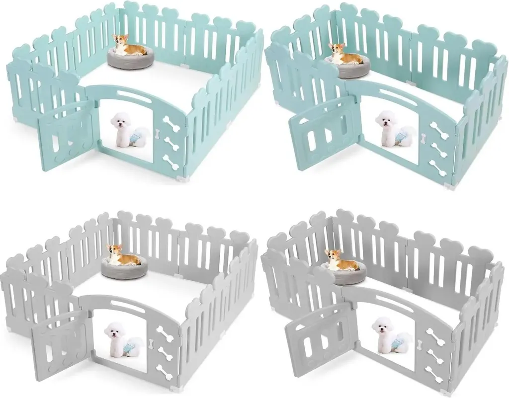 Enclos de protection pour petit chien et chiot gris en plastique XS