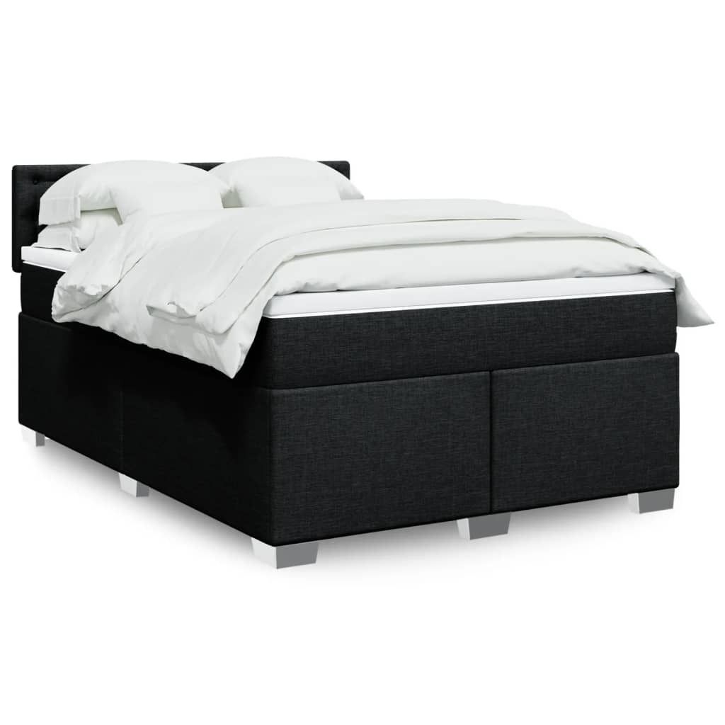 Maison Exclusive - Boxspringbett mit Matratze Schwarz 140x190 cm Stoff