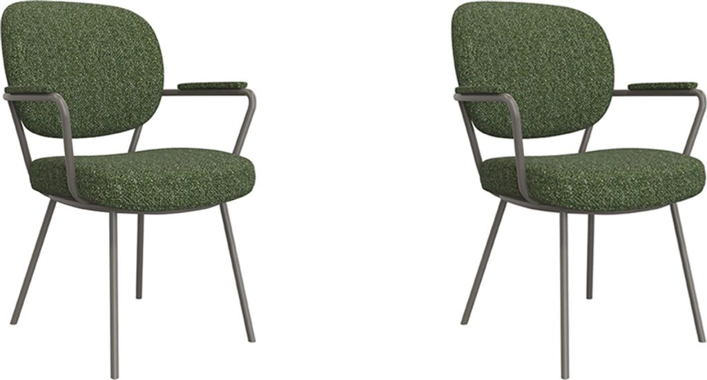 LABEL51 Esszimmerstuhl Lausanne - Forest - Boucle - 2er-Set