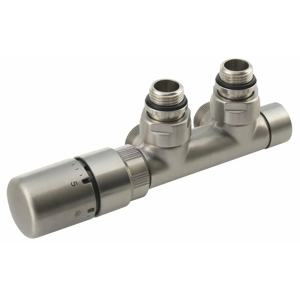 Kit robinetterie thermostatique centrale 50mm Sapho Twin Acier Inox