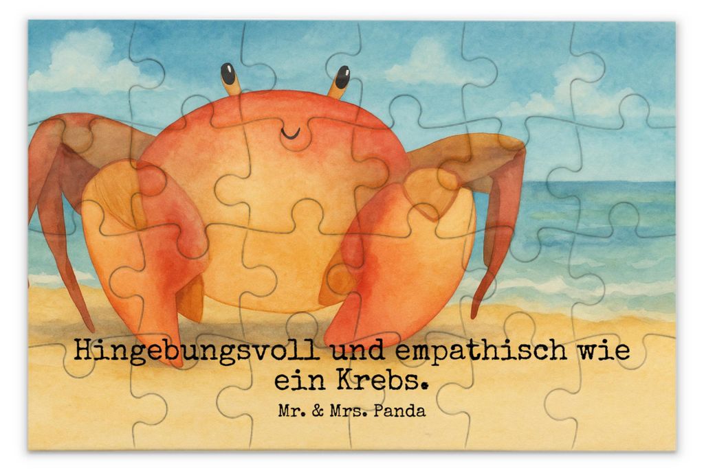Mr. & Mrs. Panda Puzzle Sternzeichen Krebs Design 24 Teile - Weiß - Geschenk, Meerestier, 2000, 500, Legespiel, Geburtstag Juni, 1000, Krebse, Kra...