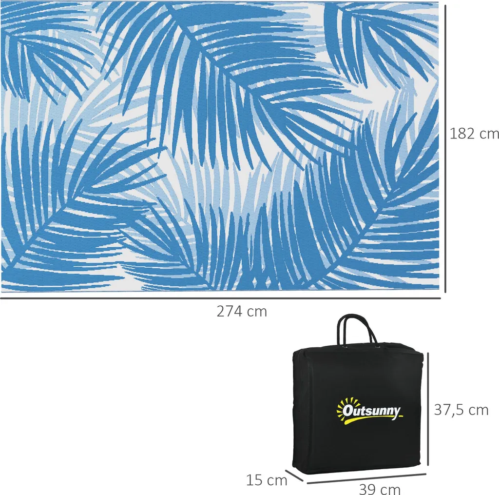Grand tapis de camping réversible et imperméable avec sac de voyage - 3