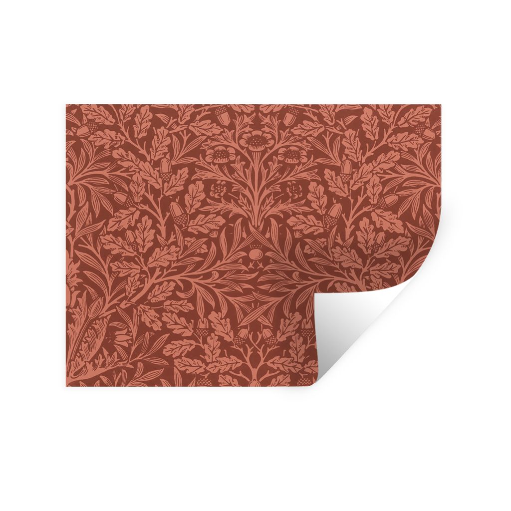 MuchoWow Wandtattoo Wandsticker Wandaufkleber Blätter - Pflanzen - Morris - Braun 160x120 cm Selbstklebend und Repositionierbar - Selbstklebend ...