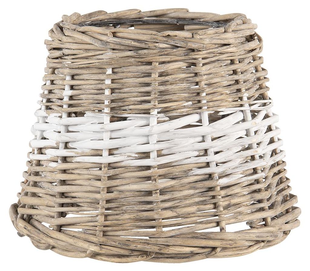 Clayre & Eef Lampenschirm Ø 20x15 cm Braun Rattan Produktbild 