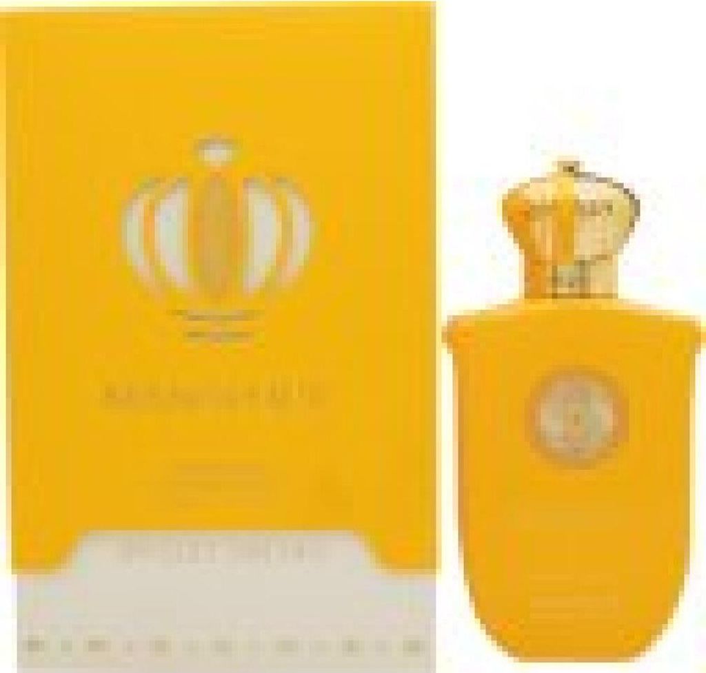 A perfume box and bottle are displayed side-by-side against a white background.