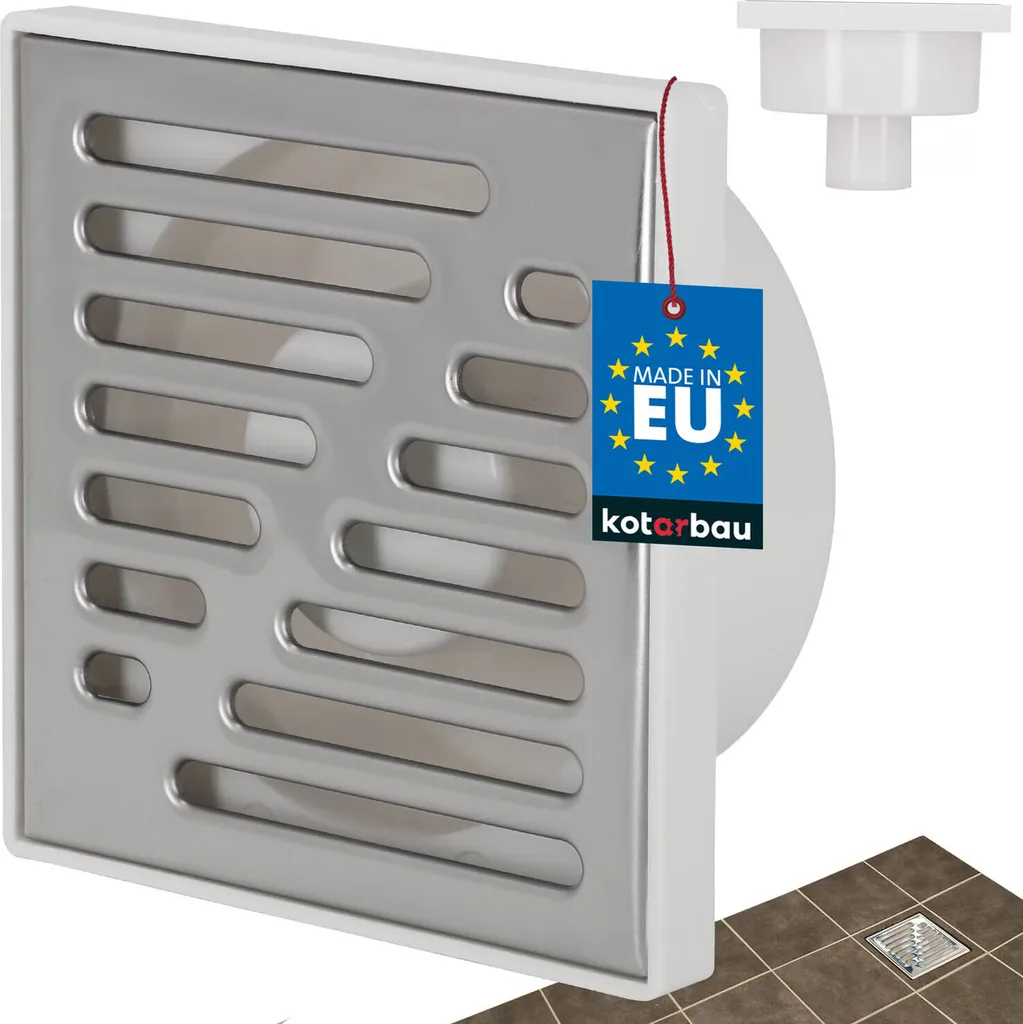 KOTARBAU Scarico Pavimento 150x150 Bianco Inox | Drenaggio Doccia Professionale