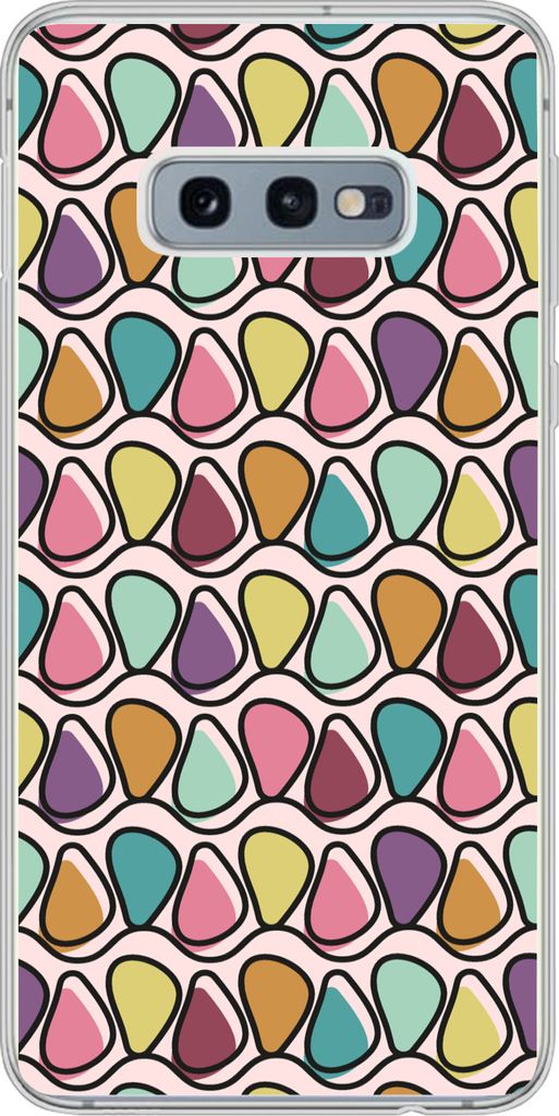 MuchoWow Handyhülle Schutzhülle Hülle für Telefoonhoesje Samsung Galaxy S10e Muster - Oval - Pastell Silikon Softcase Handy Hülle - Handy