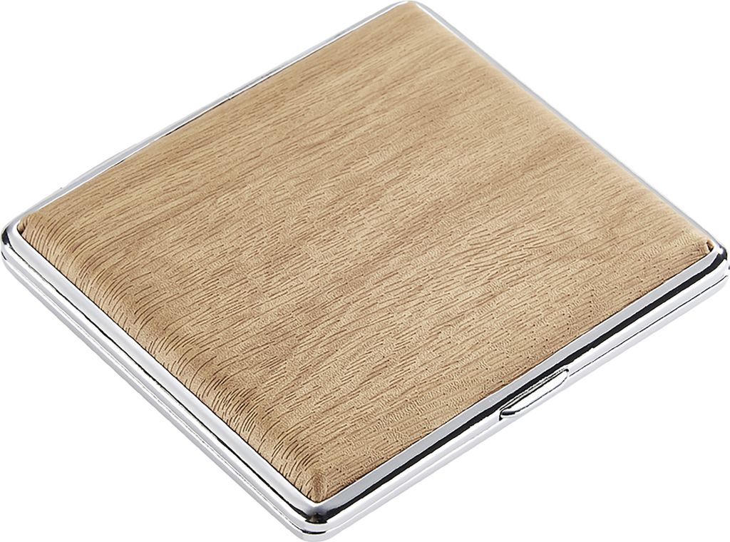 ZIGARETTENETUI "Wooden" für 20 Zigaretten Leder Holz Optik Produktbild 