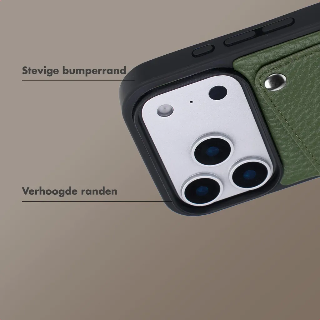 Custodia Professionale Selencia Riva iPhone 17 Pro Sage Green Porta Carte - 5