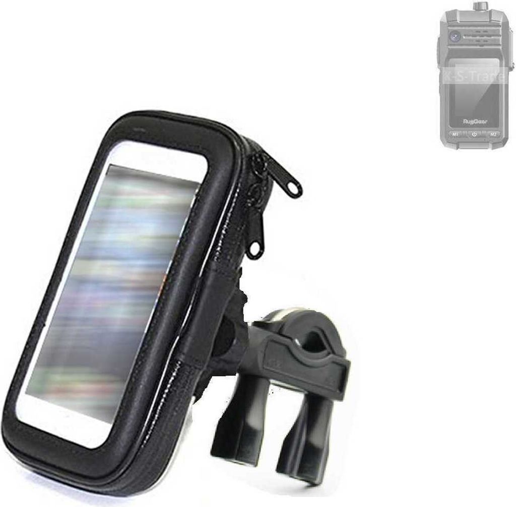 K-S-Trade Fahrrad-Halterung kompatibel mit RugGear RG440 Handy-Halterung Halter Lenkstange Fahrradhalterung Motorrad Bike Mount Wasserabweisend