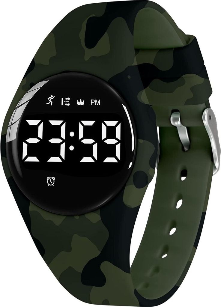Digital Kinderuhr Jungen und Mädchen-Sports Outdoor Wasserdicht Armbanduhr mit LED-Licht,Wecker,Stoppuhr,Datum,Fitness Tracker Uhr mit Schrittzähler