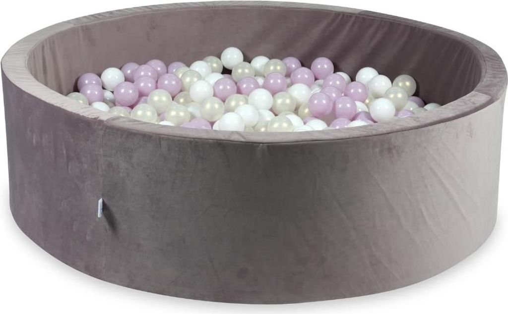 Bällebad 700 Teile 130x40 Samt lila: weiß, hellrosa Perle, opaleszierend