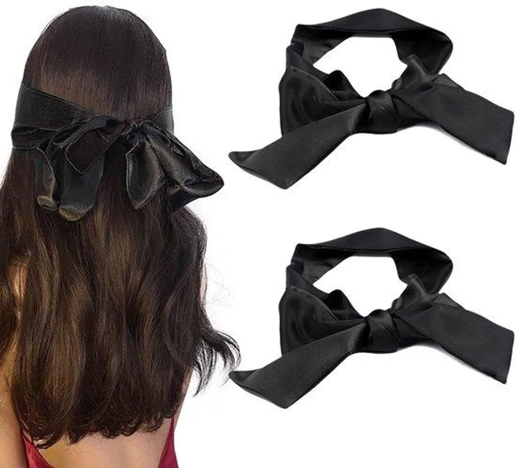 Lot de 2 Masques de nuit en satin noir - Cache-yeux confort occultant