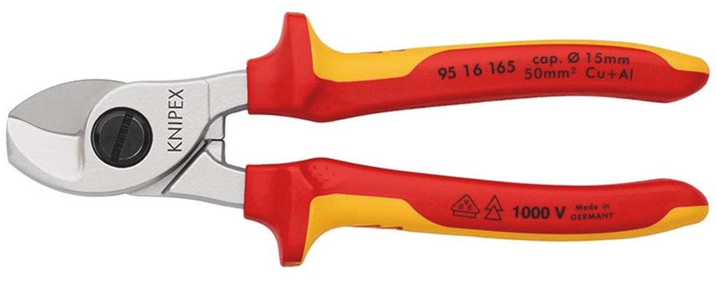 KNIPEX Kabelschere isoliert mit Mehrkomponenten-Hüllen Produktbild 
