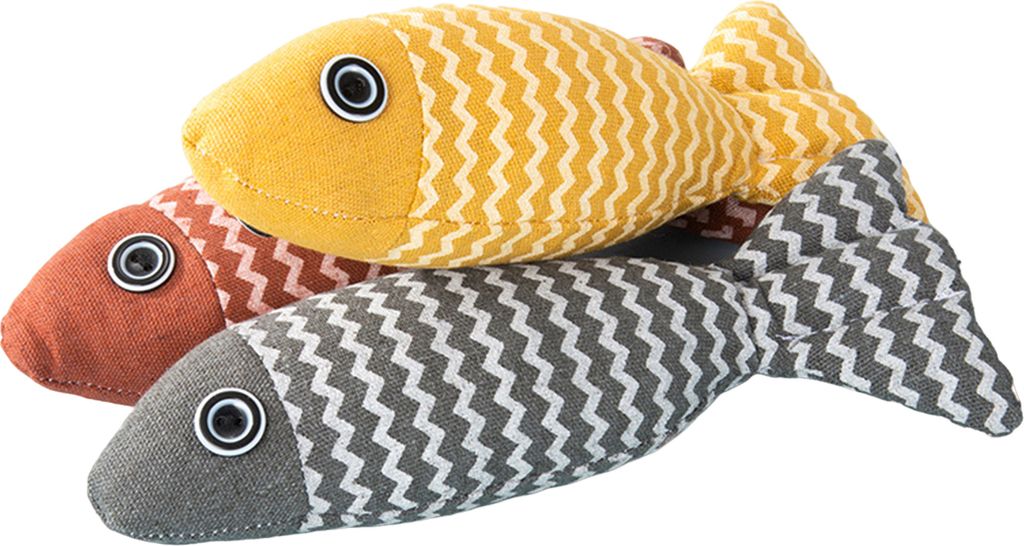 2/3-teiliges Katzenspielzeug mit Fischen, weicher, ausgestopfter Fisch aus Leinen mit Knistergeräuschen und Katzenminze, interaktives Kickerspielz...