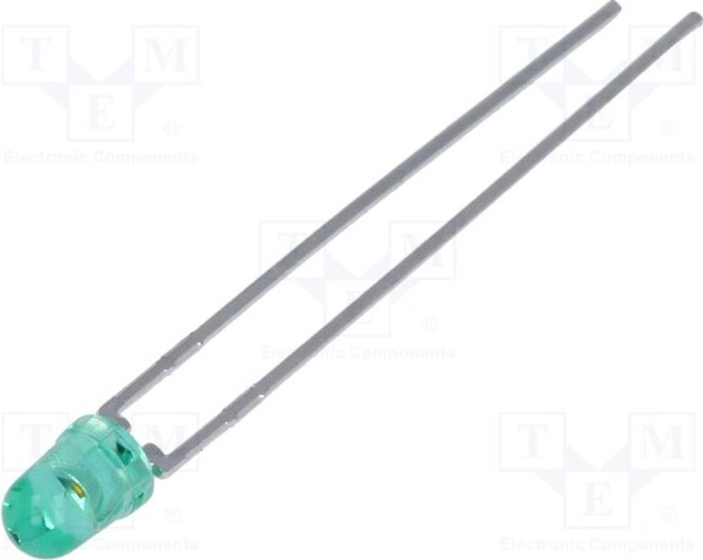 2x LED 3mm grün 6,7÷22mcd 45° HLMP-1521 LED Dioden THT 3mm