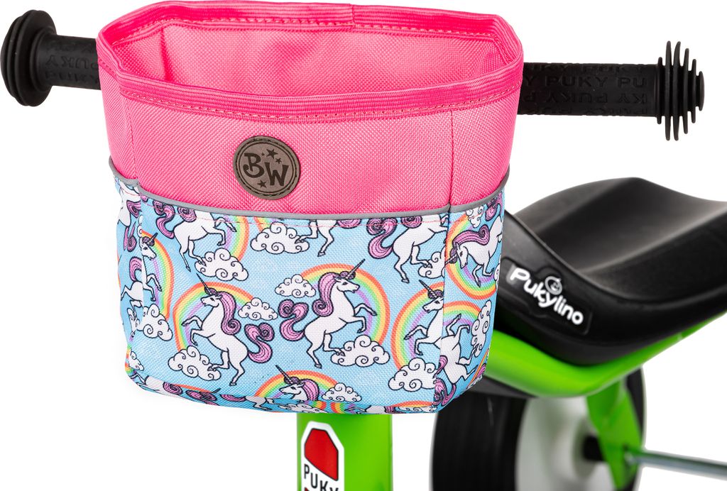 BAMBINIWELT Lenkerkorb für Kinder Lenkertasche kompatibel mit Pukylino Wutsch Fitsch Puky OFFEN für Dreirad Laufrad Rutschfahrzeuge (Modell 4)