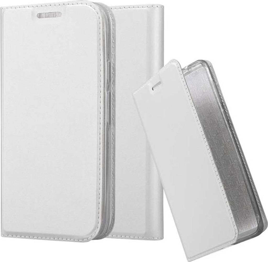 Cadorabo Handyhülle für Motorola MOTO G4 PLAY Schutz Hülle in Silber Cover Etui Book Case Booklet