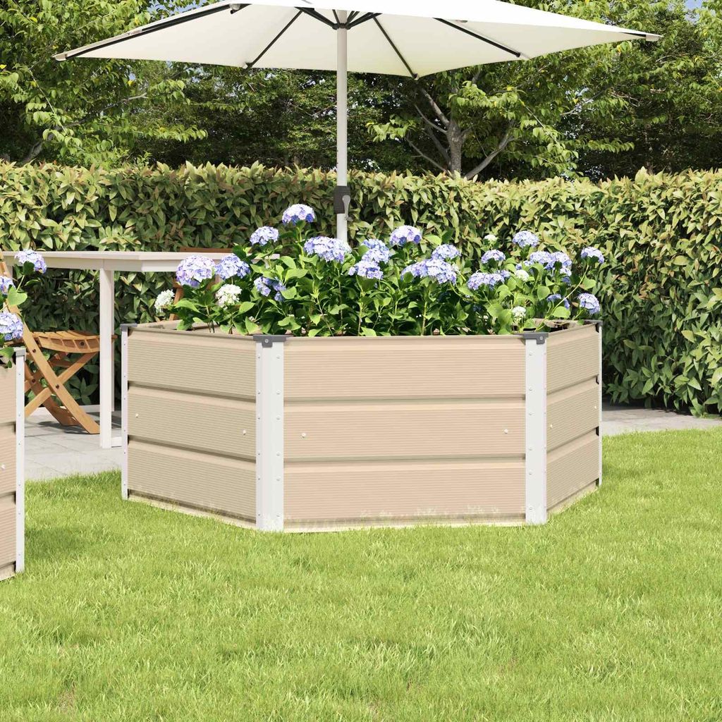 Maison Exclusive - Pflanzkübel Elfenbein 129 x 129 x 45 cm Stahl