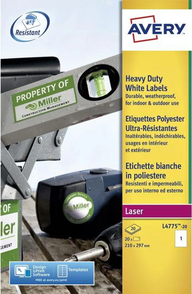 Étiquettes de Marquage Durable Avery L4775-20 pour Inventaire et Bureau
