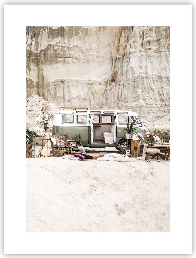 Poster - Poster ohne Rahmen - Wohnmobil Boho Möbel - 30x40 cm - Wand Bild - Wanddeko - Wandbilder - Kunstposter - Wandposter - Bilder - Kunstdruck...