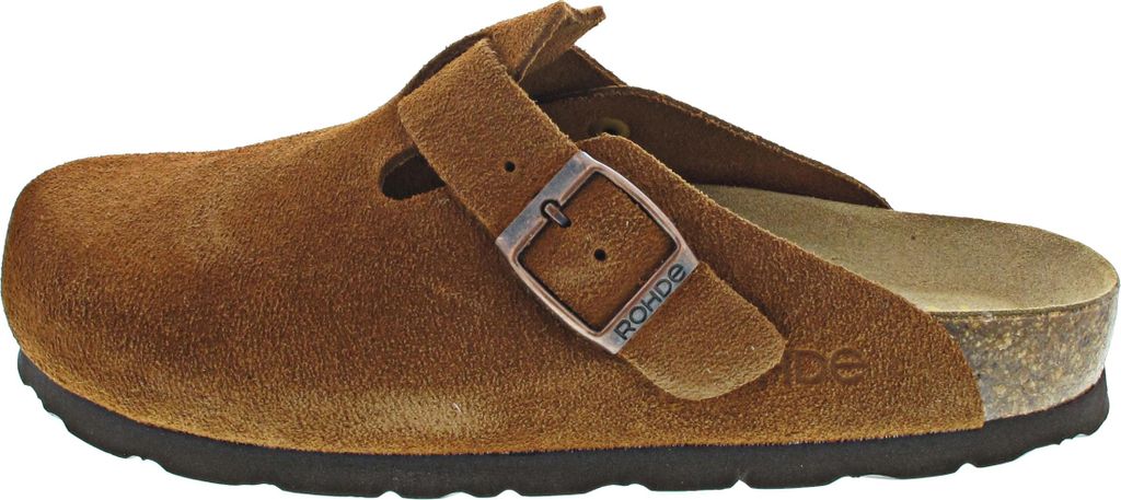 Rohde Damen Clog Pantolette aus Velourleder mit Tieffußbett Produktbild 