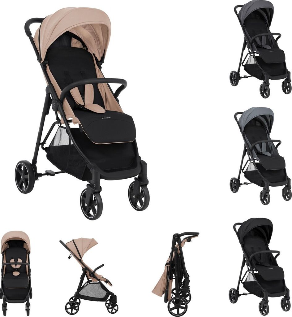 Kikkaboo Kinderwagen, Buggy Alexa 22 kg faltbar, Rückenlehne verstellbar, Gurt rosa