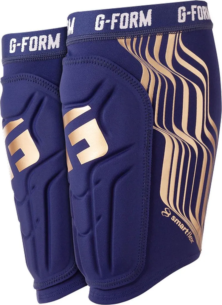 G-Form V2 Protège-Tibias Marine et Or Taille L pour Football et VTT
