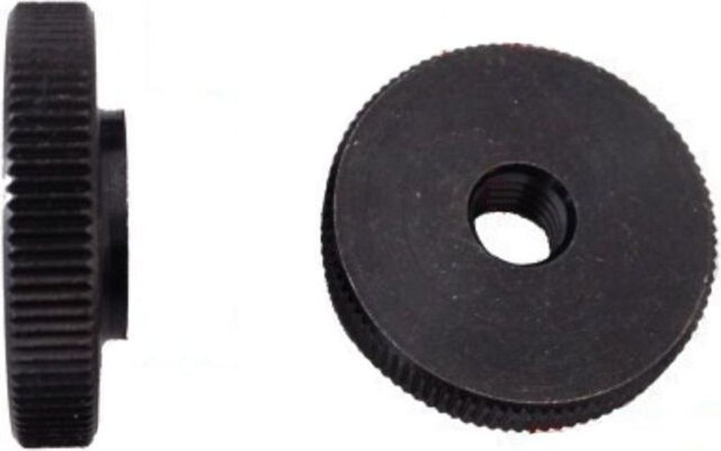 10 Stück Rändelmutter M10 Metall, massiv Stahl brüniert DIN Produktbild 
