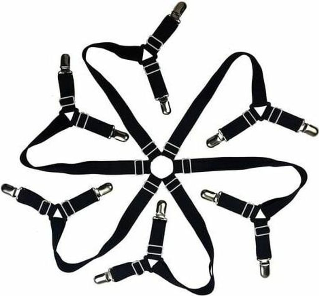 1 Spannbettlaken-Clip, Spannbettlaken-Spannvorrichtung, verstellbarer 6-seitiger Bettlakenverschluss, Bettwäschebänder, geeignet für alle runden...