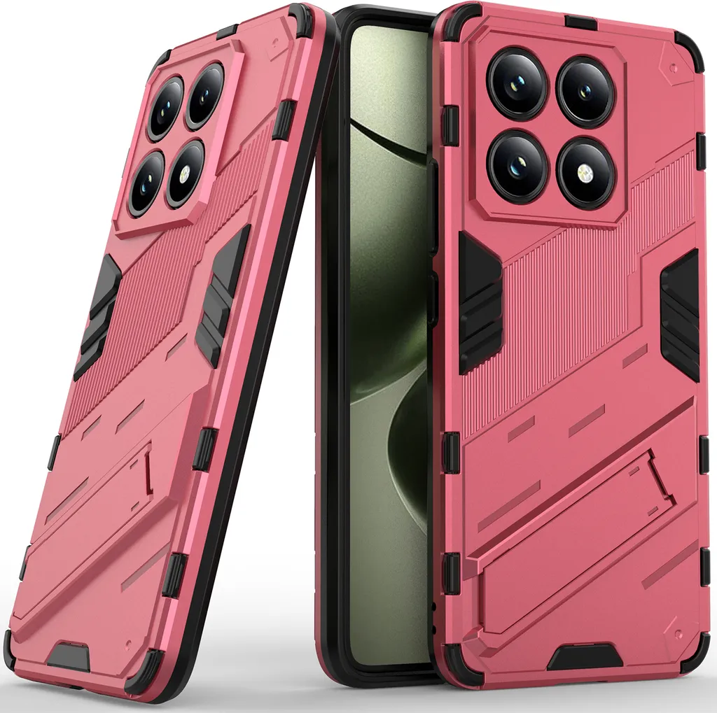 Custodia Xiaomi 14T Rosa: Eleganza Ibrida e Protezione con Supporto