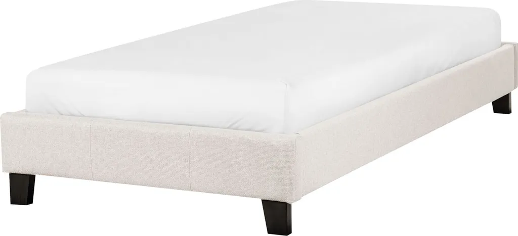 BELIANI Lit Simple Beige 90 x 200 cm Cadre de Lit Moderne Minimaliste