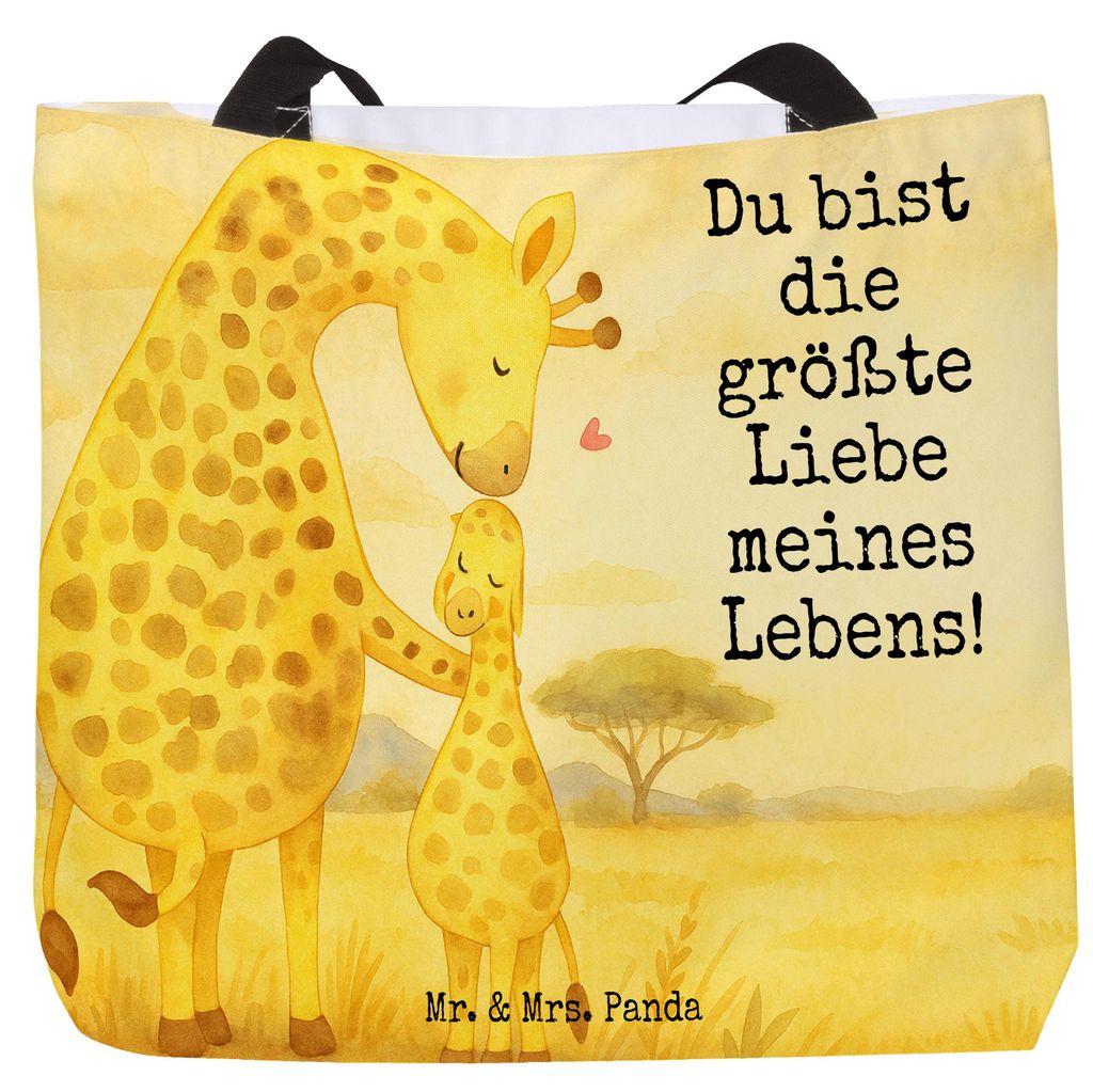 Mr. & Mrs. Panda Strandtasche Giraffe Kind Design - Weiß - Geschenk, Schultasche, Tochter, Tasche, Einkaufstasche, Reisetasche, Afrika, Mutter, Ma...