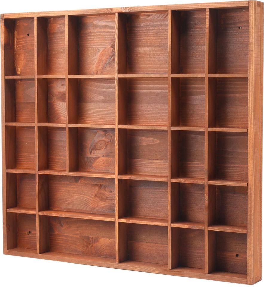 Woodweaver Étagère en bois marron, 28 compartiments, 45 x Image du produit 
