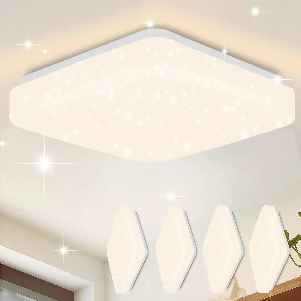 Set 4 Plafoniere ZMH LED 15W Effetto Stelle - Luce Calda per Casa