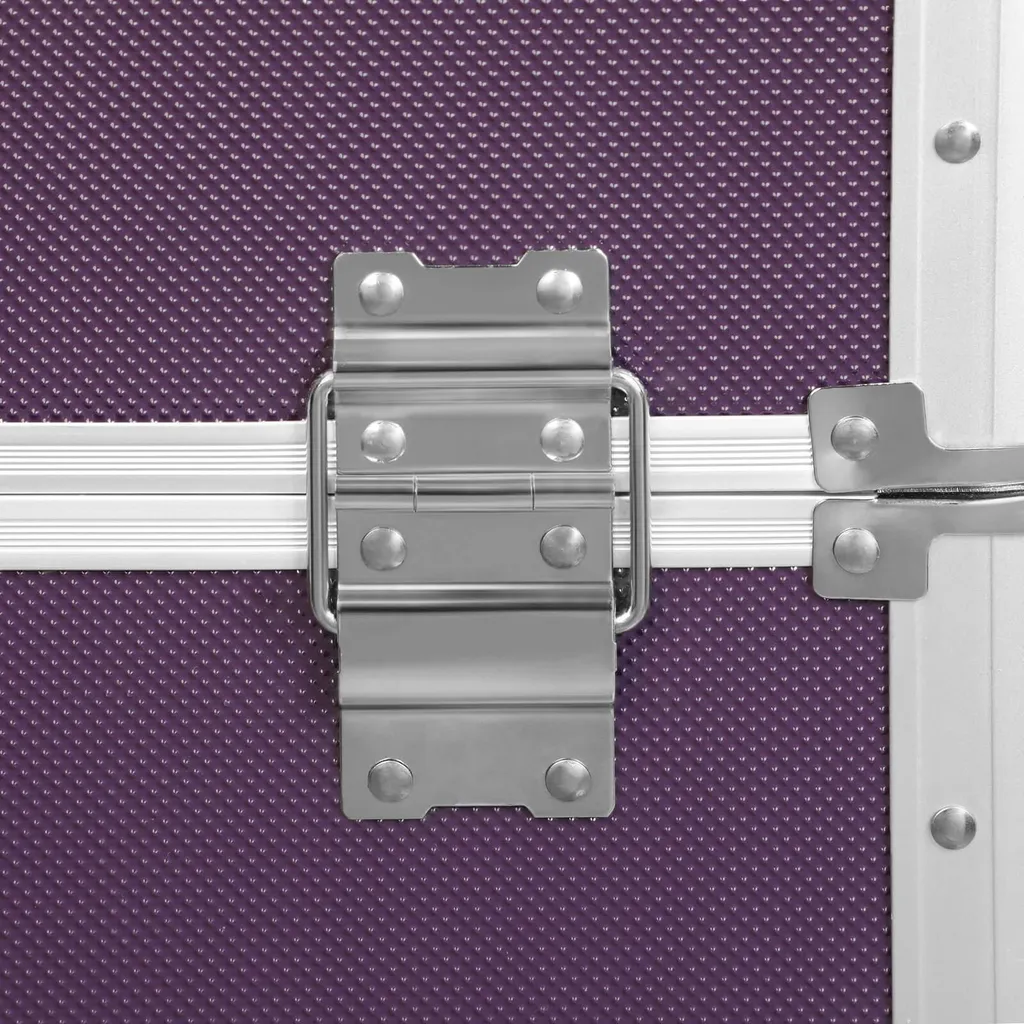 Borsa Cosmetici Compatta Viola - Pochette Trucco in Tessuto Oxford - 5